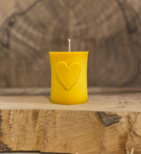 Candle cylinder with a heart